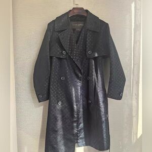 🚩steal Authentic Louis Vuitton Monogram Black Trench Coat